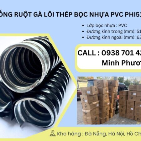 Ống ruột gà lõi thép bọc nhựa Pvc phi 51 Đà Nẵng, Quảng Ngãi, Quảng Trị Ống ruột gà lõi thép bọc nhựa Pvc phi 51 Đà Nẵng, Quảng Ngãi, Quảng Trị