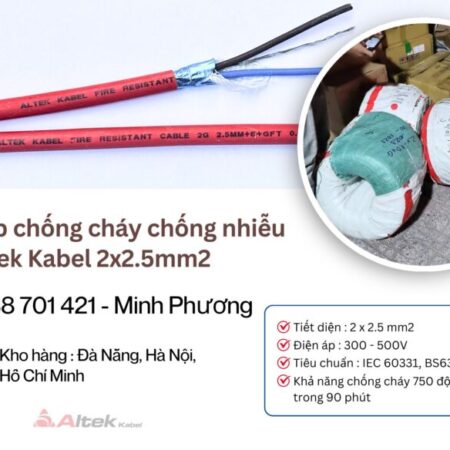 Cáp chống cháy chống nhiễu Altek Kabel 2×2.5mm2 tại ĐÀ NẴNG – HÀ NỘI – HỒ CHÍ MINH