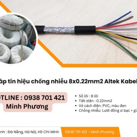 Cáp tín hiệu chống nhiễu 8×0.22mm2 Altek Kabel giao ngay Đà Nẵng, Hà Tĩnh, Thanh Hóa