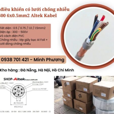 Cáp điều khiển có lưới chống nhiễu SH-500 6×0.5mm2 Altek Kabel Hà Nội, Huế, Quy Nhơn
