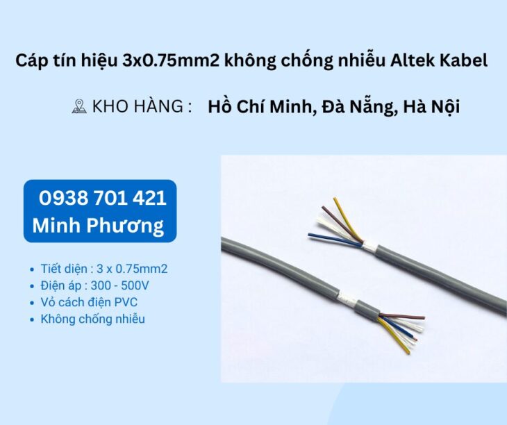 Cáp điều khiển không chống nhiễu CT-500 3×0.75 Altek Kabel Đà Nẵng, Hải Dương, Hải Phòng