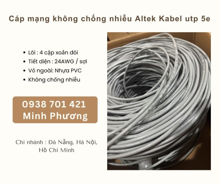 Cáp mạng không chống nhiễu Altek Kabel utp 5e Khánh Hòa – Bình Định – Gia Lai