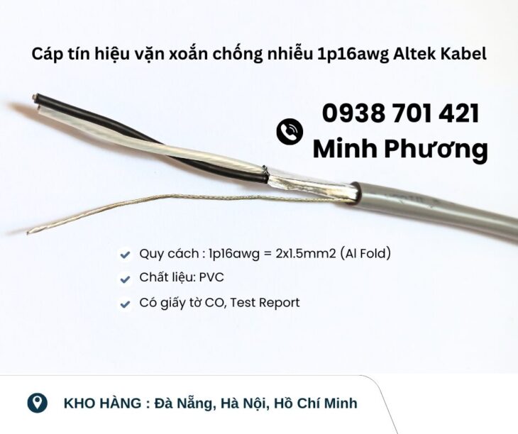 Cáp tín hiệu vặn xoắn chống nhiễu 1p16awg Altek Kabel giao ngay – Đà Nẵng, Huế