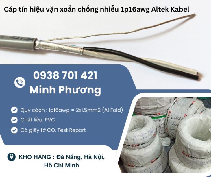 Cáp tín hiệu vặn xoắn chống nhiễu 1p16awg Altek Kabel giao ngay – Đà Nẵng, Huế