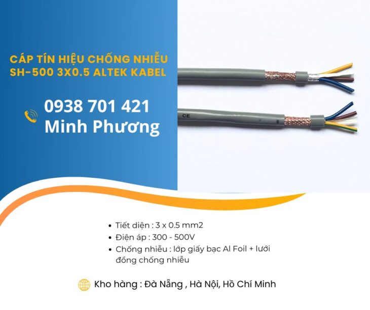 Cáp tín hiệu chống nhiễu SH-500 3×0.5 sẵn kho Đà Nẵng, Hà Nội, Hồ Chí Minh