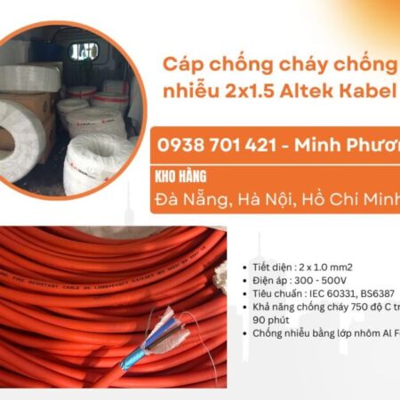 Cáp chống cháy chống nhiễu 2×1.5 Altek Kabel Bình Định, Phú Yên, Khánh Hòa