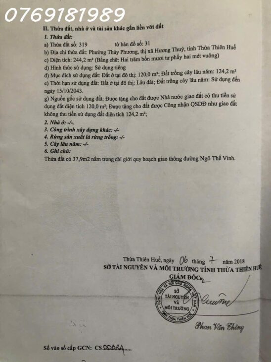 SIÊU PHẨM – NHÀ ĐẸP 2 TẦNG – KQH Thanh Lam, TP. Huế- không nhập lụt, DT 242m2, 4 tỷ 468 tr