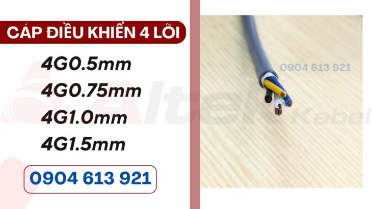 Cáp điều khiển RVV-RVVP 4×0.5/4×0.75/4×1.0/4×1.5 Altek Kabel – phân phối tại Hà Nội