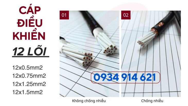 Cáp điều khiển Sangjin 12 lõi 12×0.5/12×0.75/12×1.25/12×1.5 – phân phối HCM