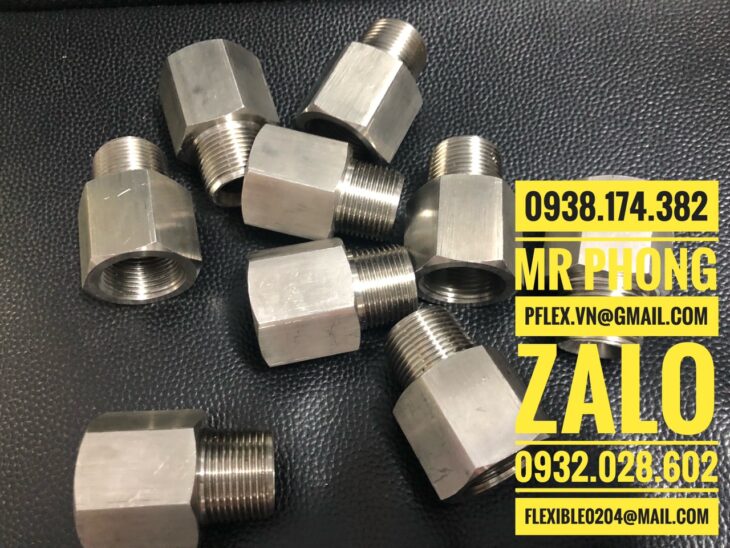 Măng xông ren inox áp lực- tê ren inox áp lực- co nối ren inox áp lực- rắc co áp lực 3000 psi