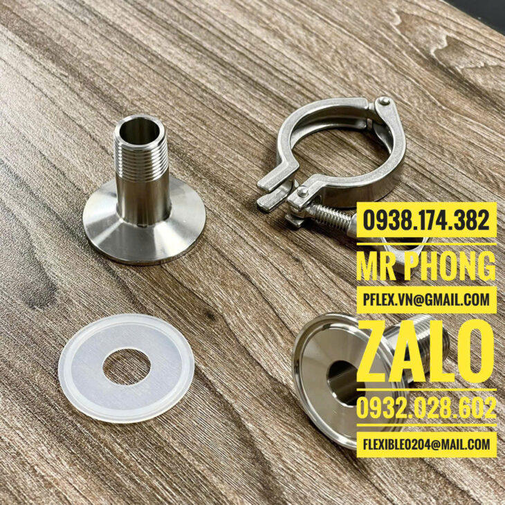 cùm clamp inox – cùm clamp inox ren trong – clamp inox ren ngoài-clamp inox đuôi chuột