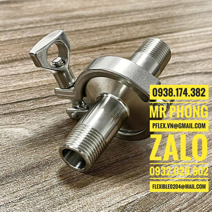 cùm clamp inox – cùm clamp inox ren trong – clamp inox ren ngoài-clamp inox đuôi chuột