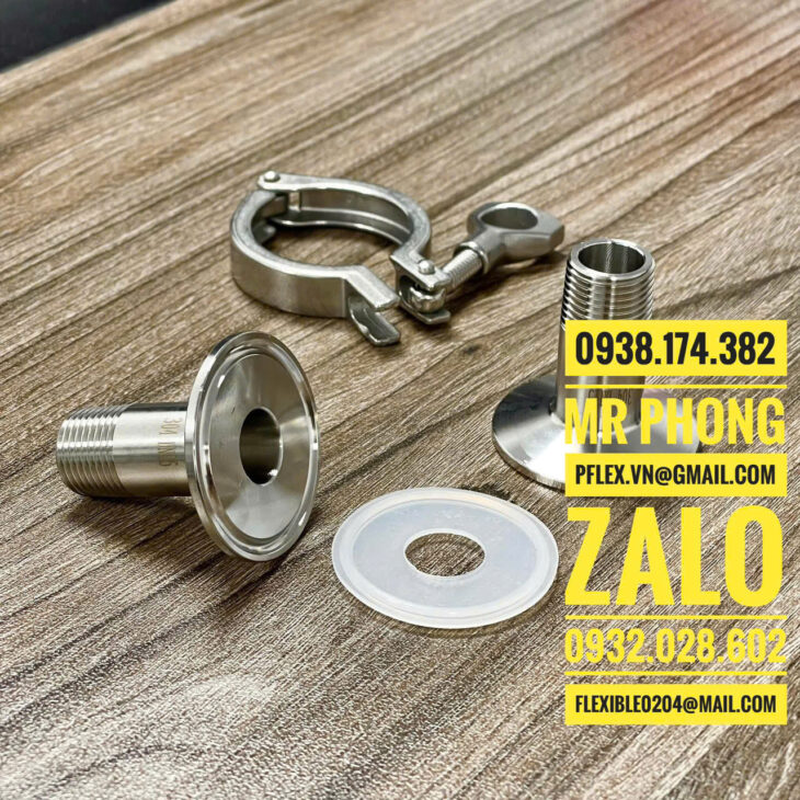 cùm clamp inox – cùm clamp inox ren trong – clamp inox ren ngoài-clamp inox đuôi chuột
