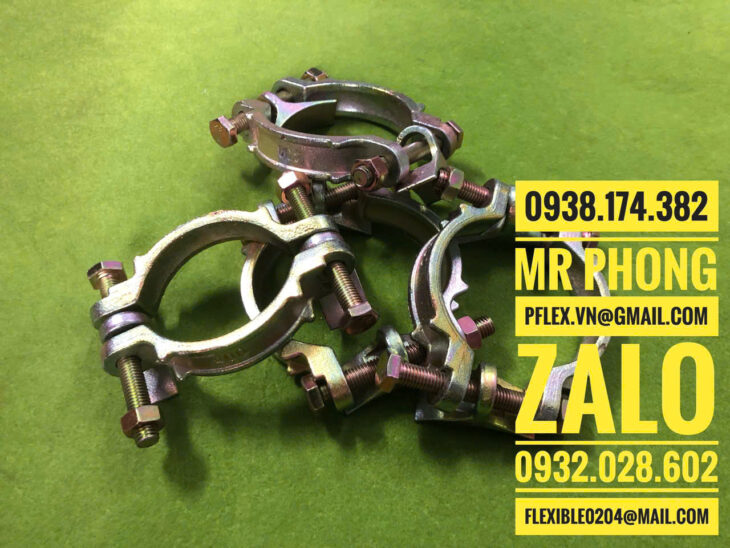 Kẹp ống chịu tải bulong đôi-Đai thép chịu tải có bulong siết ống mềm- cùm siết có bulong