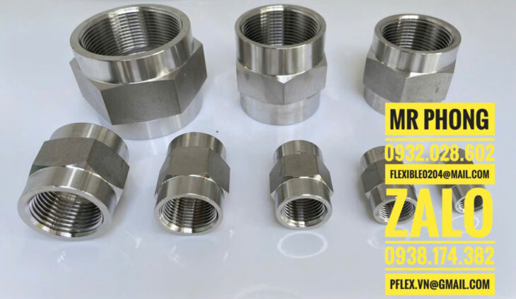 Măng xông ren inox áp lực- tê ren inox áp lực- co nối ren inox áp lực- rắc co áp lực 3000 psi