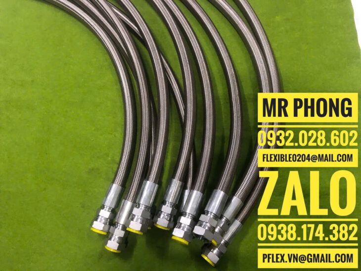 ống mềm teflon bọc lưới -Ống Teflon PTFE-Ống Teflon chịu nhiệt -Nhựa PTFE- Ống Teflon thủy lực