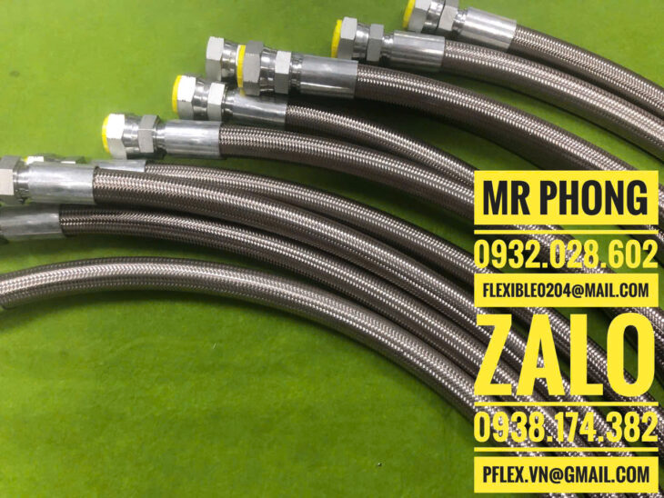 ống mềm teflon bọc lưới -Ống Teflon PTFE-Ống Teflon chịu nhiệt -Nhựa PTFE- Ống Teflon thủy lực