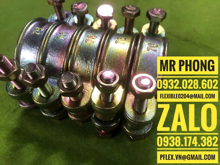 Kẹp ống chịu tải bulong đôi-Đai thép chịu tải có bulong siết ống mềm- cùm siết có bulong