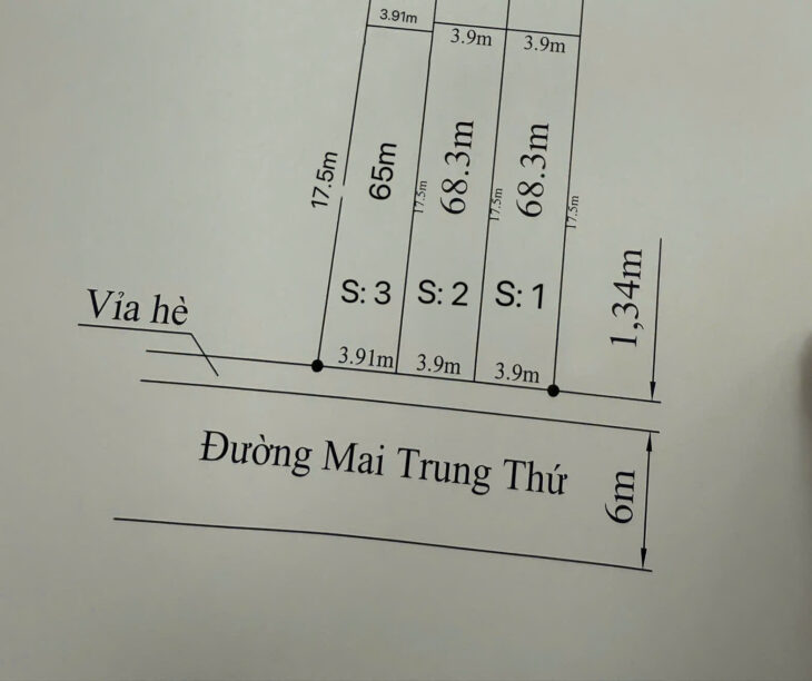 Bán 3 Lô Liền Kề Đất Mặt Đường Mai Trung Thứ – Cạnh TĐC Điểm 3, Đằng Hải, Hải Phòng