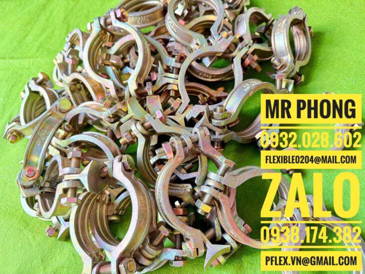 Kẹp ống chịu tải bulong đôi-Đai thép chịu tải có bulong siết ống mềm- cùm siết có bulong