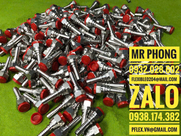 đầu bấm ống thủy lực- đầu cos bấm ống dầu thủy lực-đầu ren inox bấm ống thủy lực- áo inox bấm ống