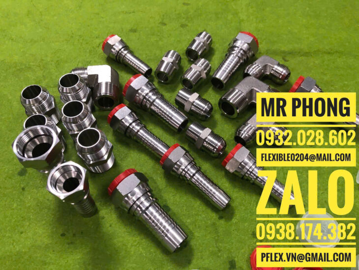 đầu bấm ống thủy lực- đầu cos bấm ống dầu thủy lực-đầu ren inox bấm ống thủy lực- áo inox bấm ống