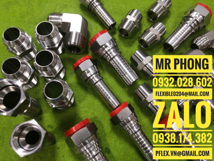 đầu bấm ống thủy lực- đầu cos bấm ống dầu thủy lực-đầu ren inox bấm ống thủy lực- áo inox bấm ống