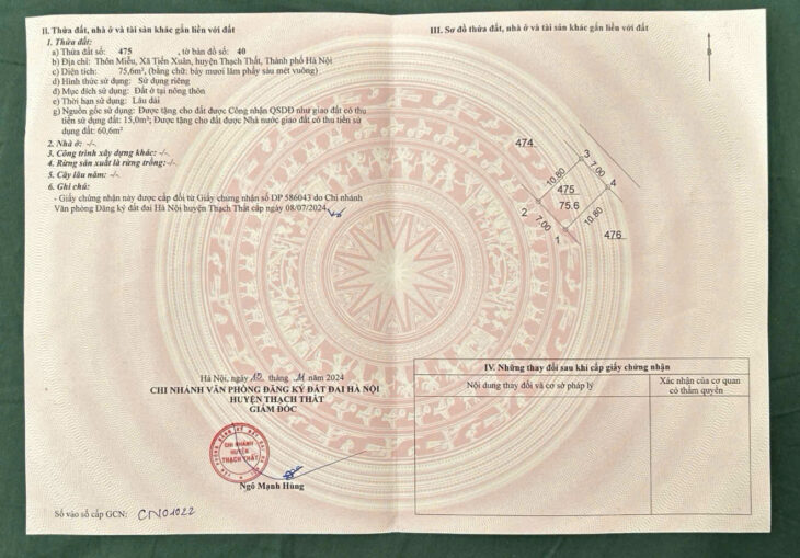 VỊ TRÍ VIP CỦA VIP ngay đại lộ thăng long , ngã tư miễu, 75 m2 giá chỉ 3ty500