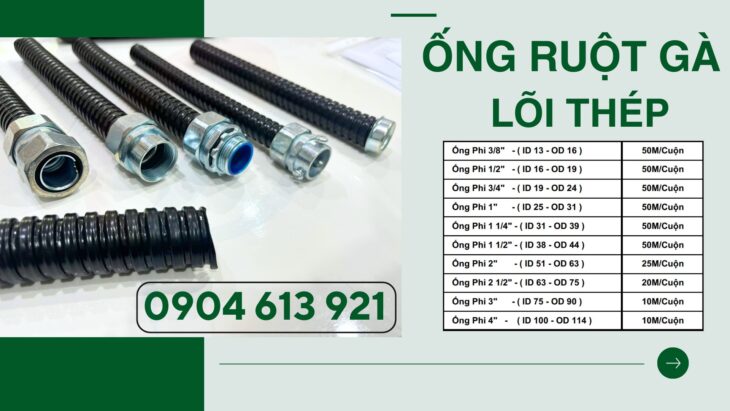 Ống luồn dây điện lõi thép bọc nhựa PVC bảo vệ Hà Nội