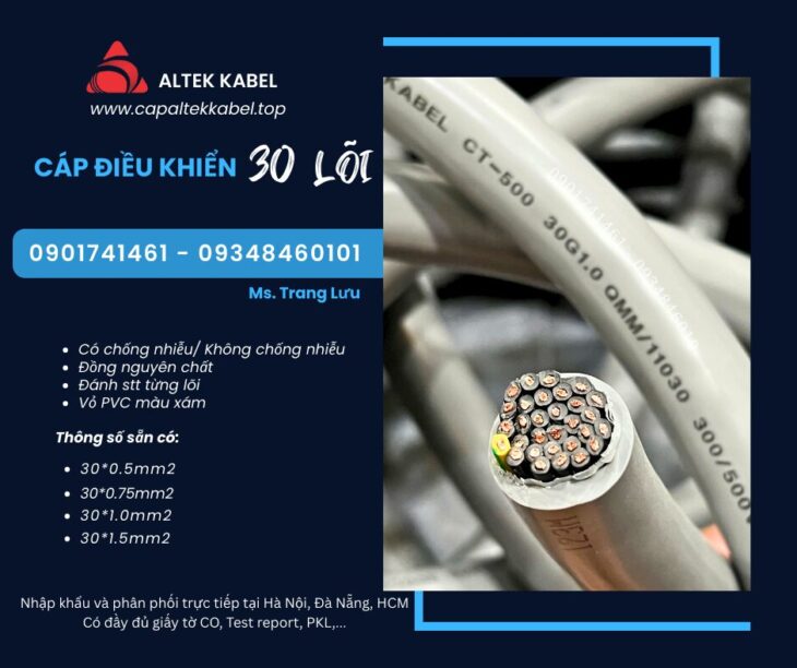 Cáp điều khiển Altek Kabel 30×0.5/30×0.75/30×2.0/30×1.5