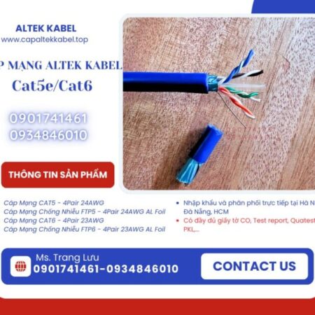 Cáp mạng Altek Kabel UTP/FTP chuẩn TCVN 8698:2011 Cáp mạng Altek Kabel UTP/FTP chuẩn TCVN 8698:2011
