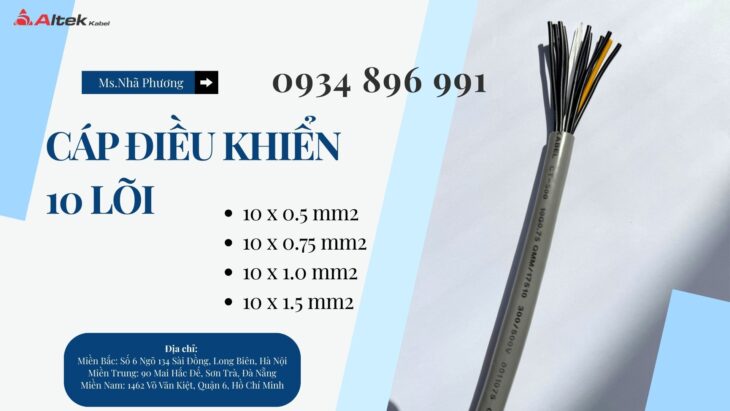 Cáp Điều Khiển 10×0.75 Có Sẵn Nghệ An, Hà Tĩnh, Thanh Hóa