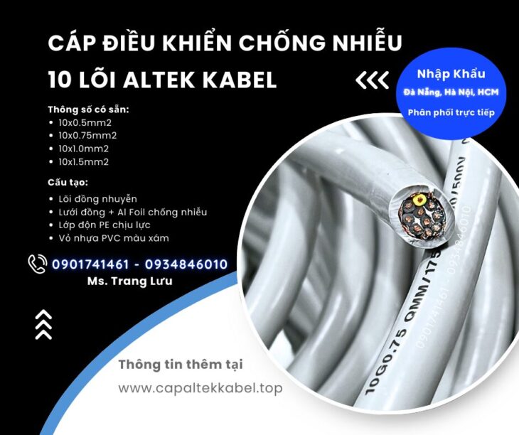 Cáp điều khiển chống nhiễu 10×0.5/10×0.75/10×1.0/10×1.5