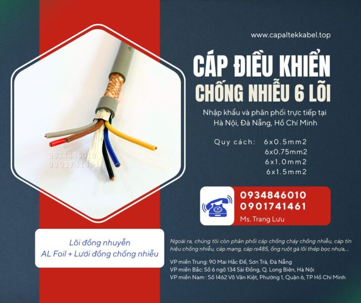 Cáp điều khiển 6×0.5, 6×0.75, 6×1.0, 6×1.5 SH-500 Altek Kabel
