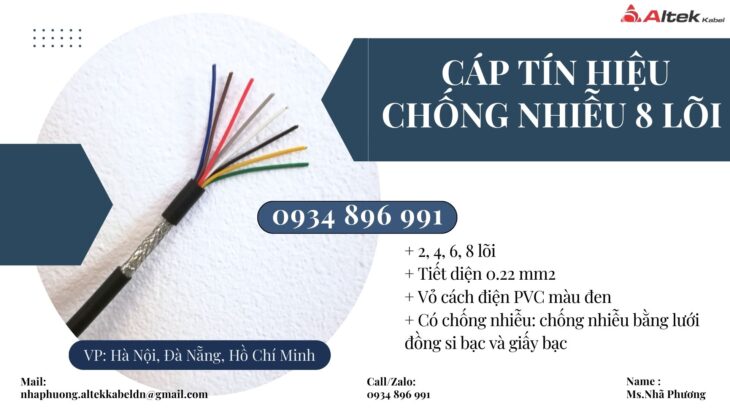 Cáp Chống Nhiễu 8X0.22 Mm2 Hồ Chí Minh, Long An, Tây Ninh.