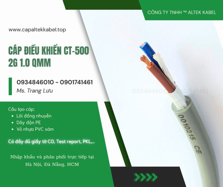 Cáp điều khiển Altek Kabel 2×1.0mm2 không chống nhiễu