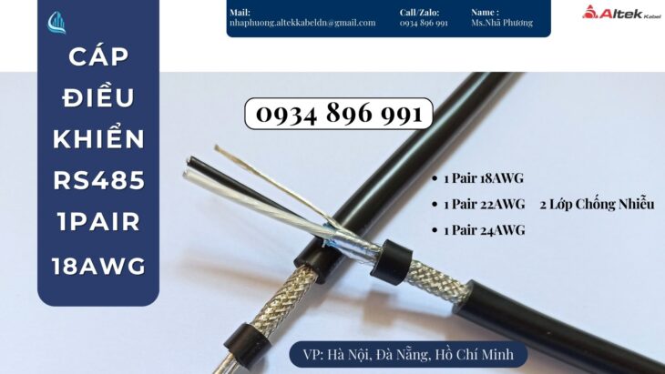 Cáp Tín Hiệu Rs485 1 Pair 18 Awg Đà Nẵng, Hà Nội, Hồ Chí Minh