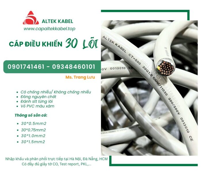 Cáp điều khiển Altek Kabel 30×0.5/30×0.75/30×2.0/30×1.5