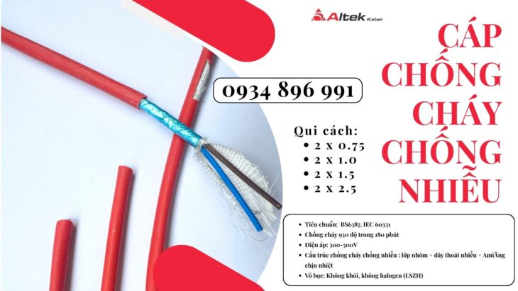 Cáp Chống Cháy Chống Nhiễu 2×0.75 Mm2 Sẵn Đà Nẵng, Hồ Chí Minh, Hà Nội