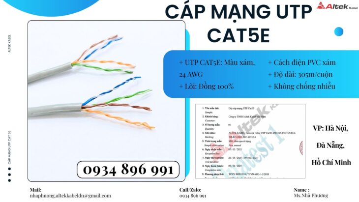 Cáp Mạng LAN Altek Kabel Cat5e 24AWG Hà Nội, Hưng Yên, Bắc Ninh