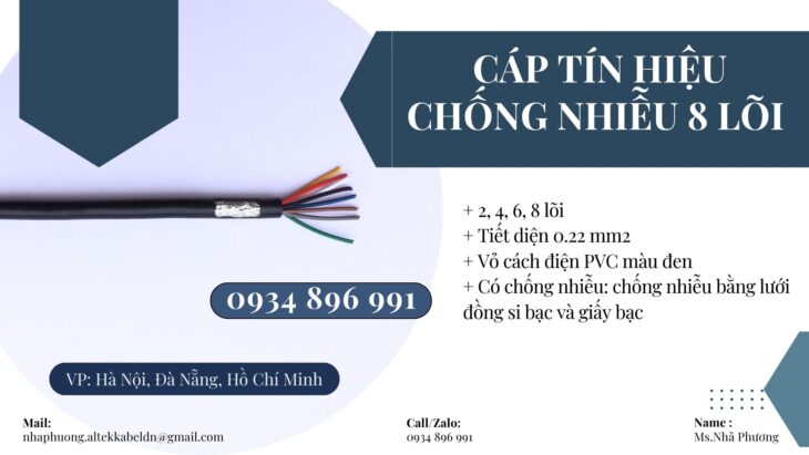 Cáp Chống Nhiễu 8X0.22 Mm2 Hồ Chí Minh, Long An, Tây Ninh.