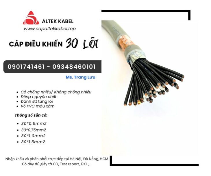 Cáp điều khiển Altek Kabel 30×0.5/30×0.75/30×2.0/30×1.5