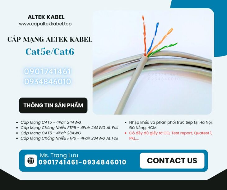 Cáp mạng Altek Kabel UTP/FTP chuẩn TCVN 8698:2011
