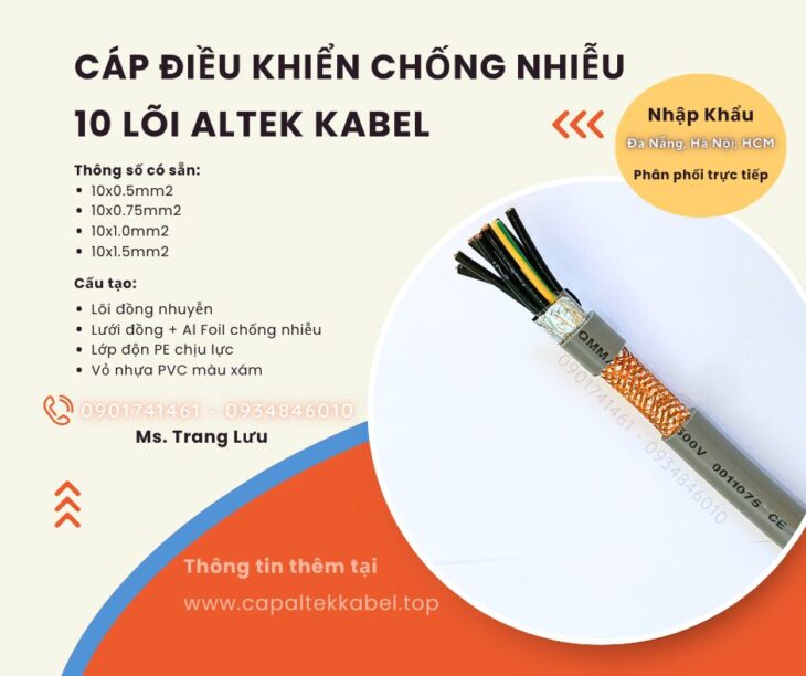 Cáp điều khiển chống nhiễu 10×0.5/10×0.75/10×1.0/10×1.5