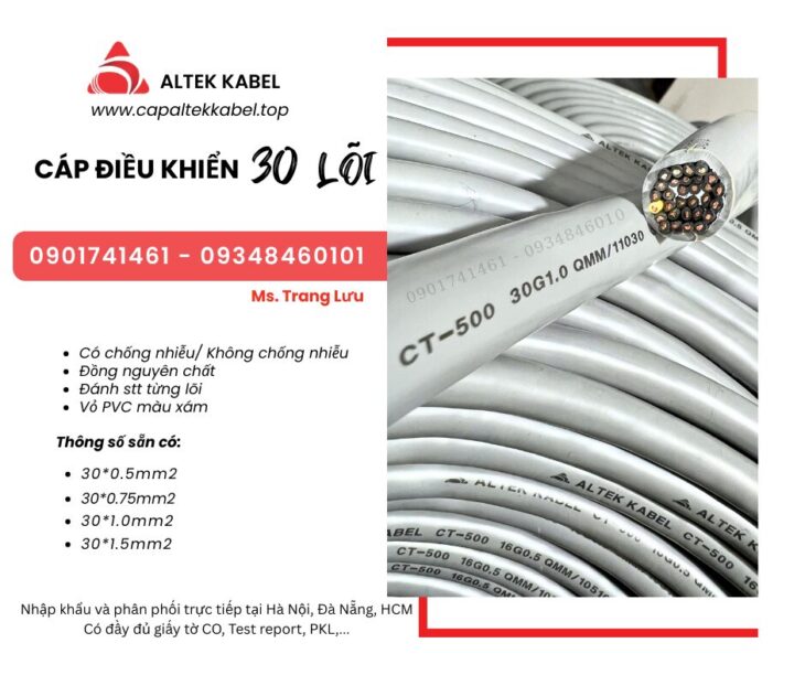 Cáp điều khiển Altek Kabel 30×0.5/30×0.75/30×2.0/30×1.5