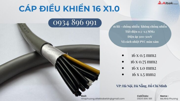 Cáp Tín Hiệu 16 x 0.75mm² Giao Ngay Quảng Ngãi, Bình Định, Phú Yên, Khánh Hòa