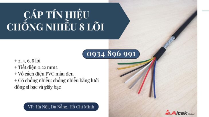 Cáp Chống Nhiễu 8X0.22 Mm2 Hồ Chí Minh, Long An, Tây Ninh.