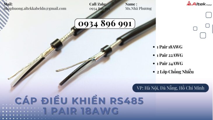Cáp Tín Hiệu Rs485 1 Pair 18 Awg Đà Nẵng, Hà Nội, Hồ Chí Minh