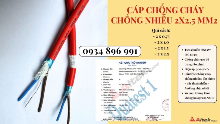 Dây Chống Cháy Chống Nhiễu 2×2.5 Mm2 Giao Ngay Cần Thơ, Long An, Vũng Tàu
