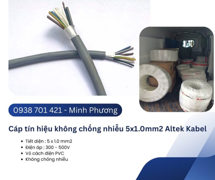 Cáp tín hiệu không chống nhiễu 5×1.0mm2 Altek Kabel Đà Nẵng, Khánh Hòa, Đắk Lắk